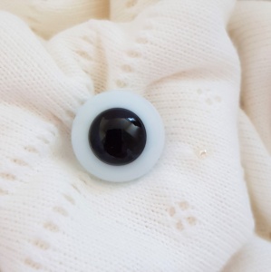 Tinks EBONY BROWN Lauscha Flat Back Solid Crystal Glass Eyes